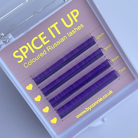 SPICE IT UP - Coloured Russian Lashes - Purple 0.07 D