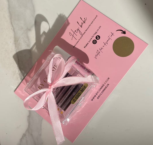 Lash & glue sample card