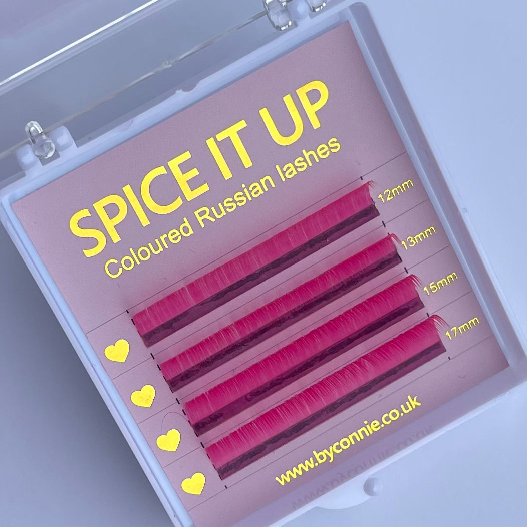 SPICE IT UP - Coloured Russian Lashes - Dark Pink 0.07 D